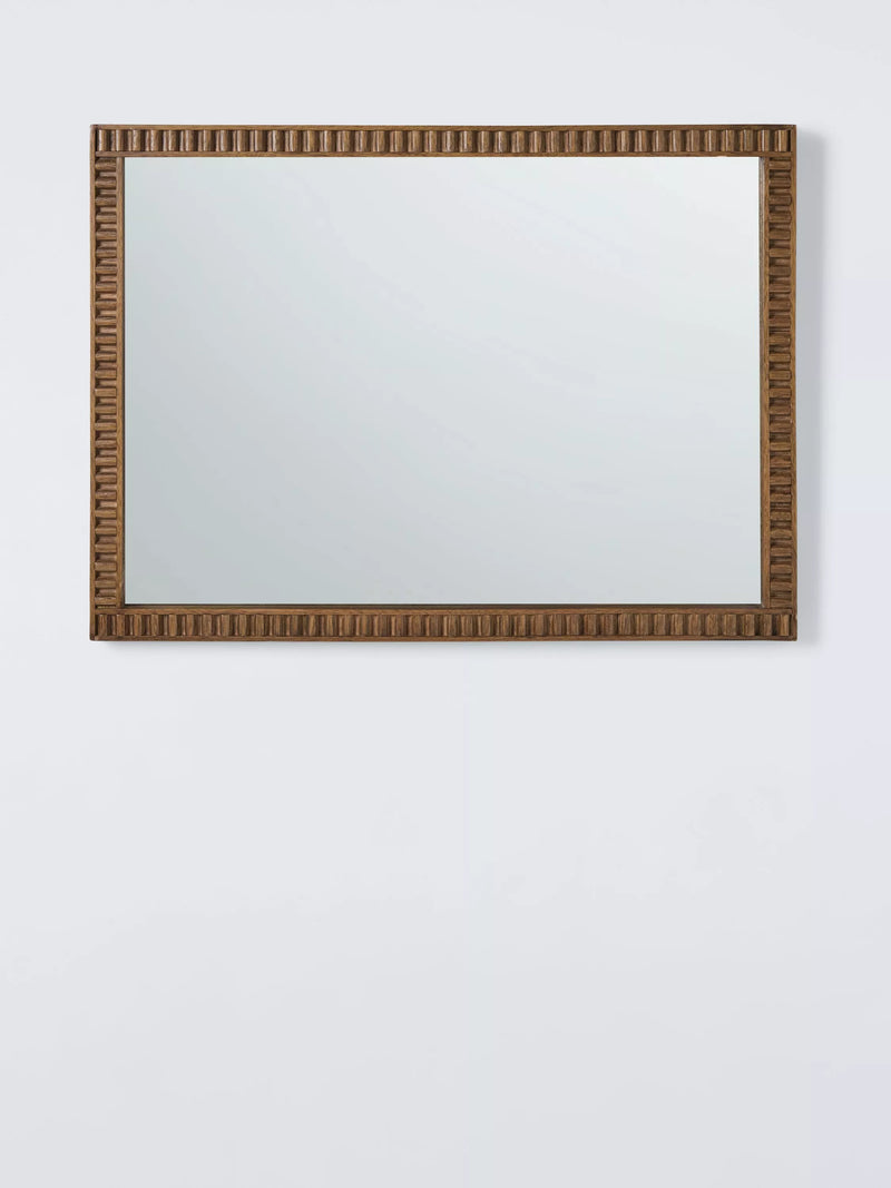 John Lewis step wood frame walnut wall mirror 70x50cm (British brand)