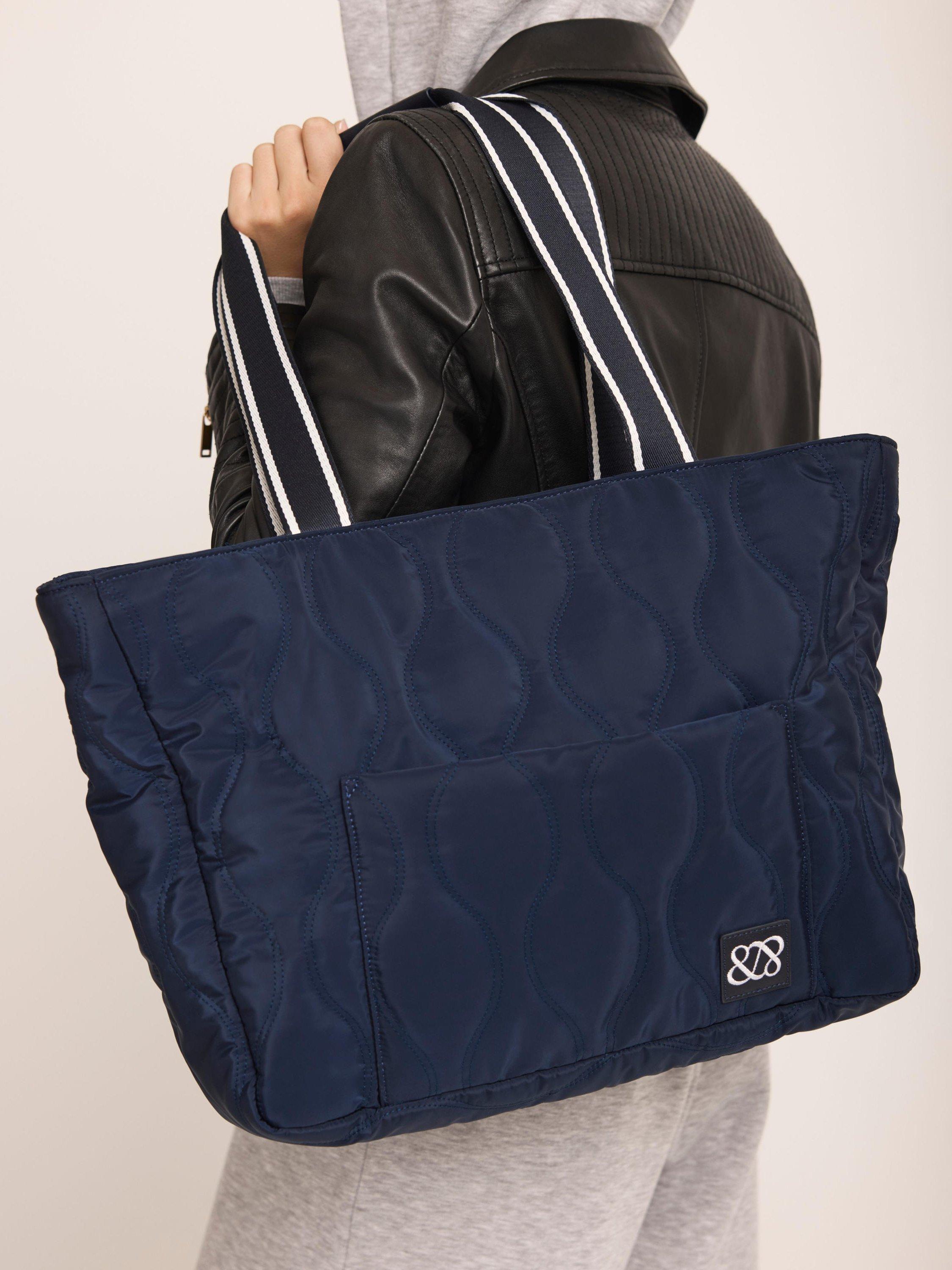Mint Velvet blue quilted tote bag - British product