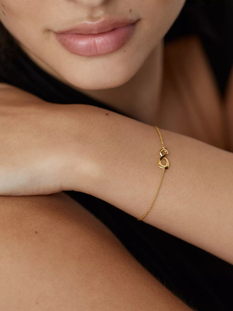 Monica Vinader Infinity chain bracelet gold plated vermeil - British product
