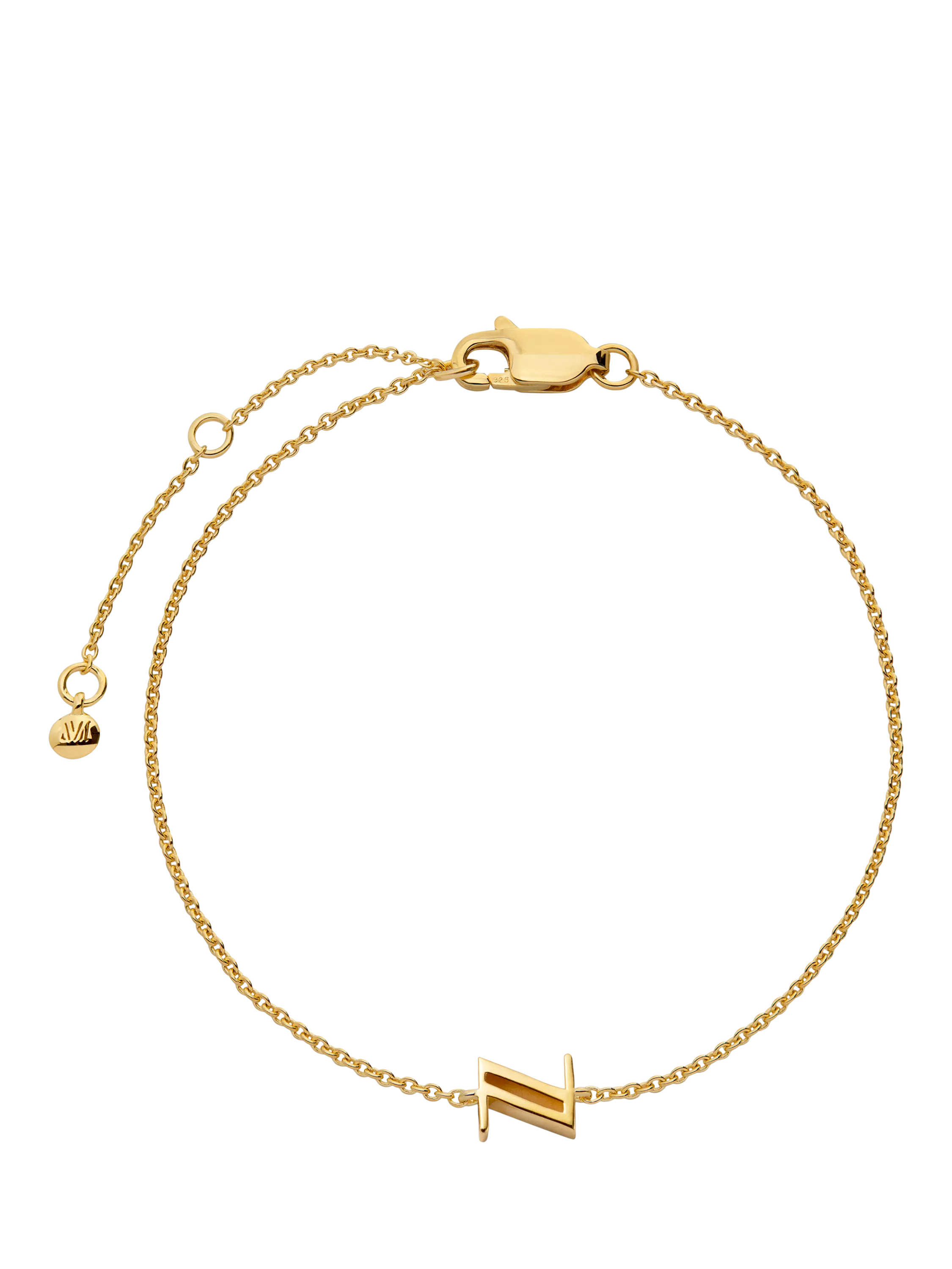 Monica Vinader gold Initial Z chain bracelet, UK version