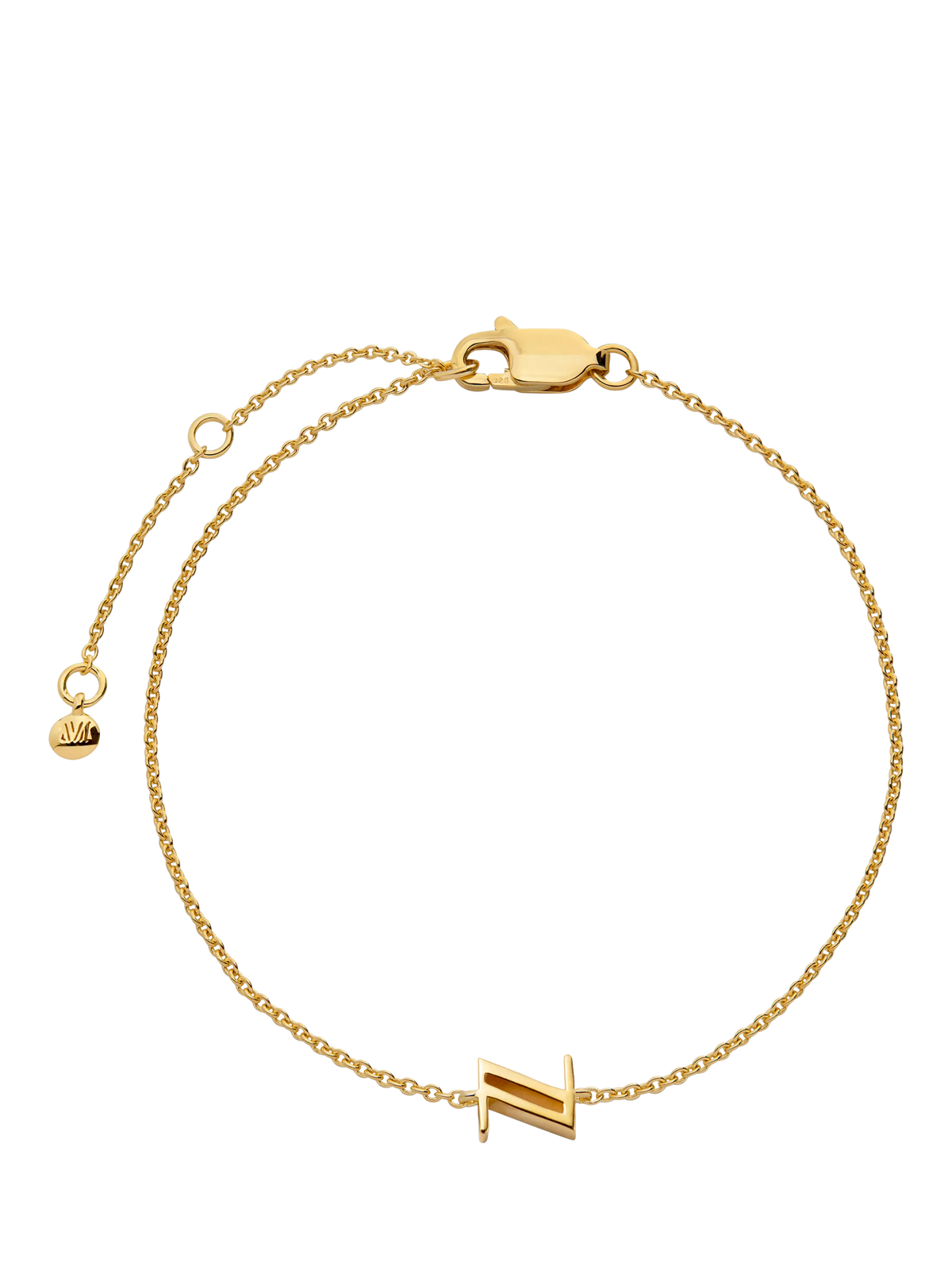 Monica Vinader gold Initial Z chain bracelet, UK version