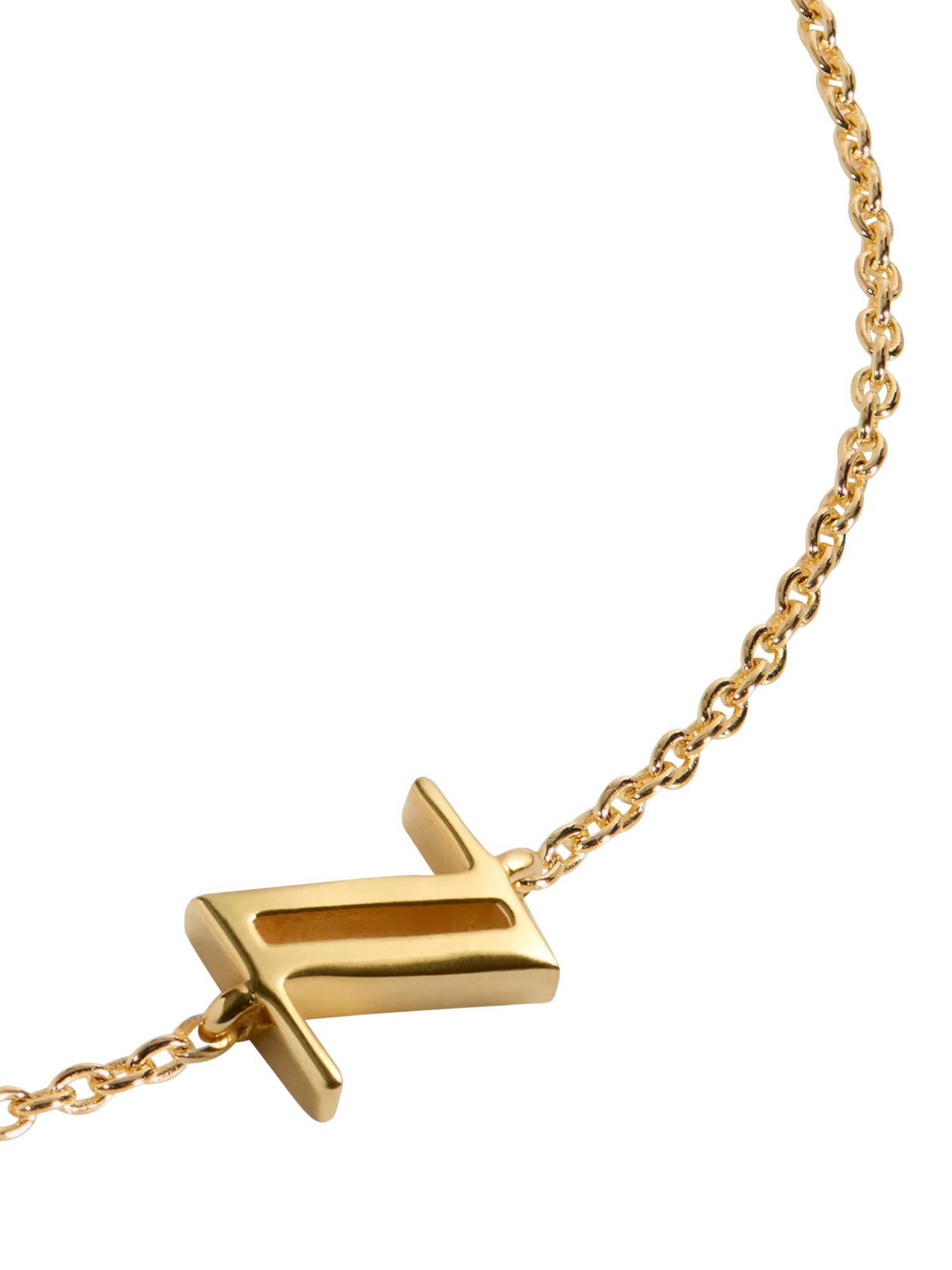 Monica Vinader gold Initial Z chain bracelet, UK version