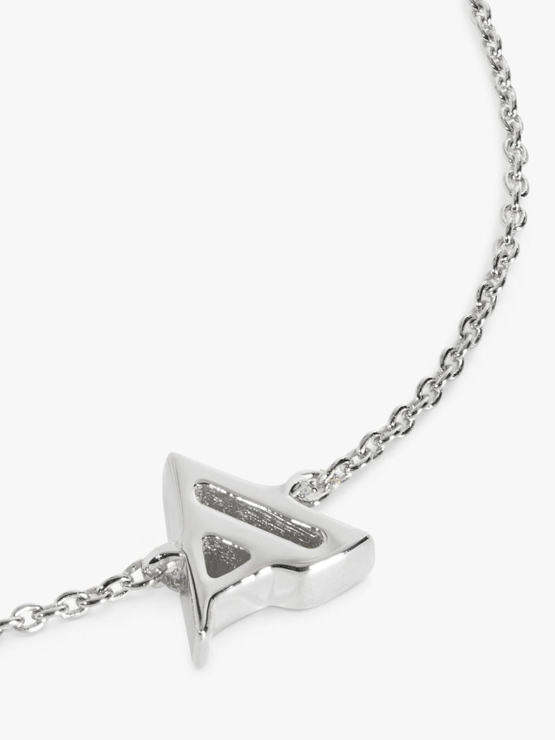Monica Vinader Art Deco sterling silver initial chain bracelet, imported from the UK