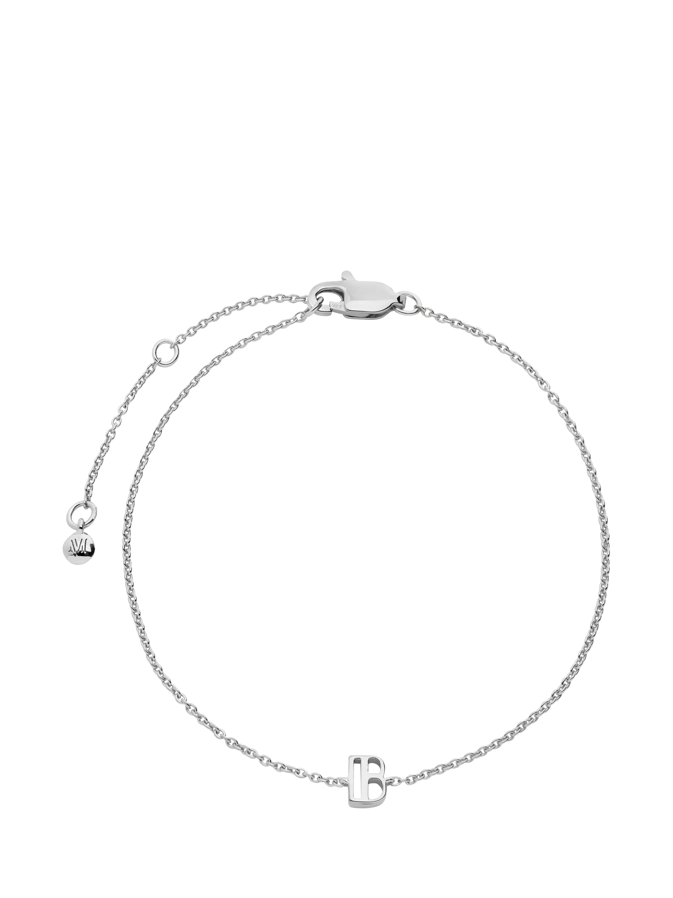 Monica Vinader Art Deco Initial Chain Bracelet Silver