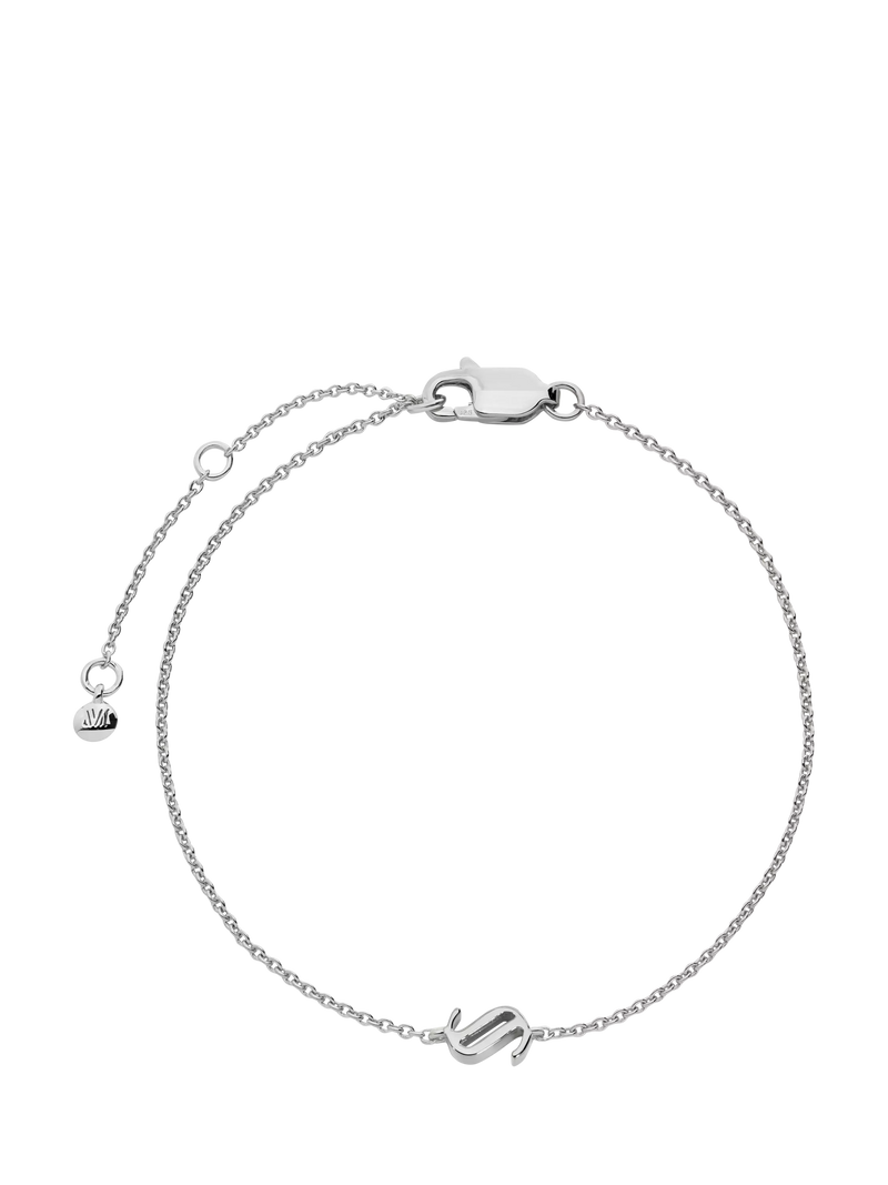 Monica Vinader Art Deco Initial Chain Bracelet Silver