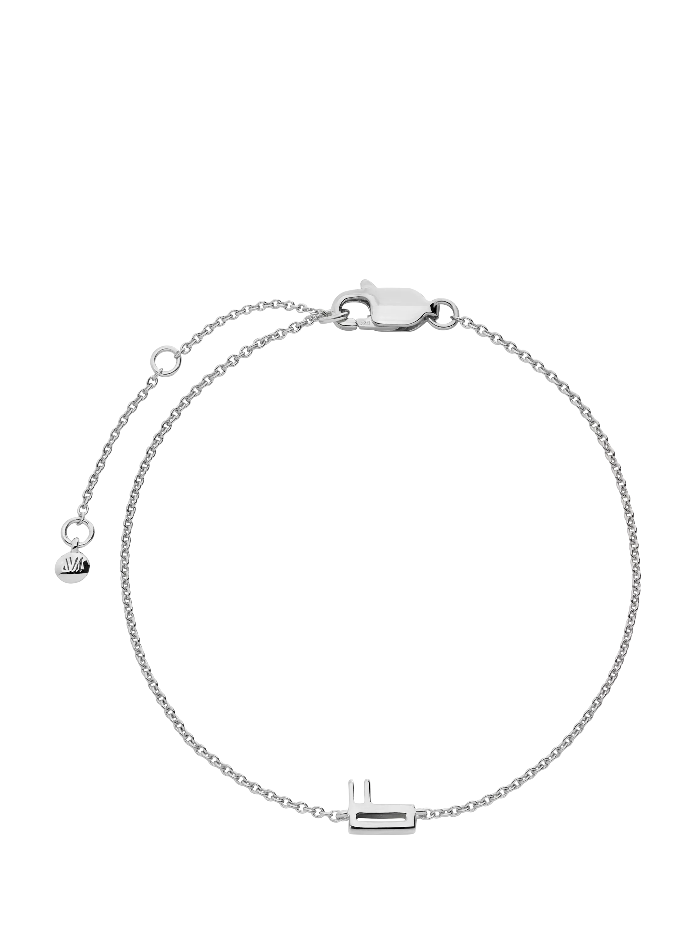 Monica Vinader Art Deco Initial Chain Bracelet Silver