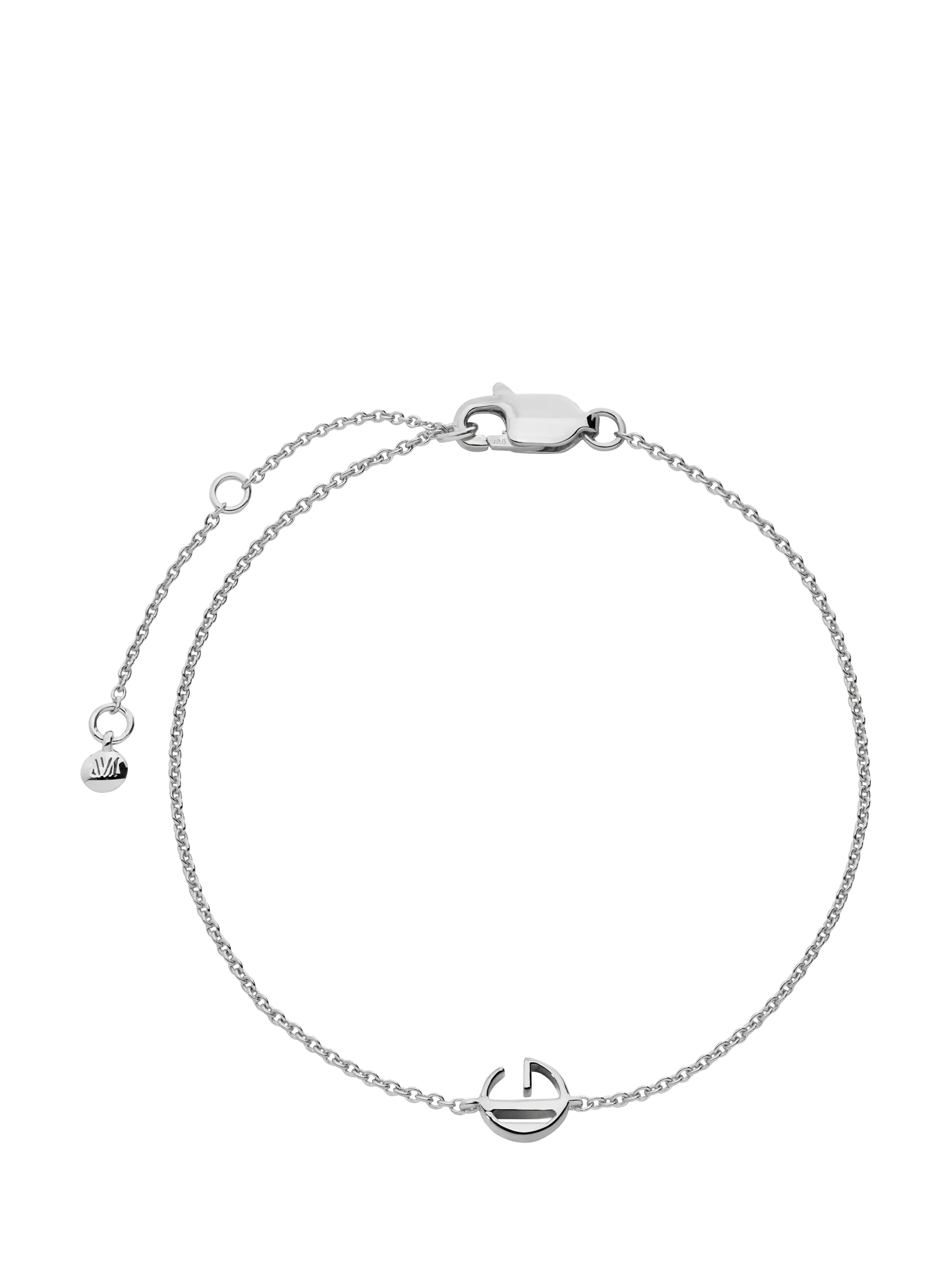 Monica Vinader Art Deco Initial Chain Bracelet Silver