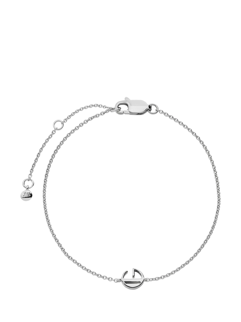 Monica Vinader Art Deco Initial Chain Bracelet Silver