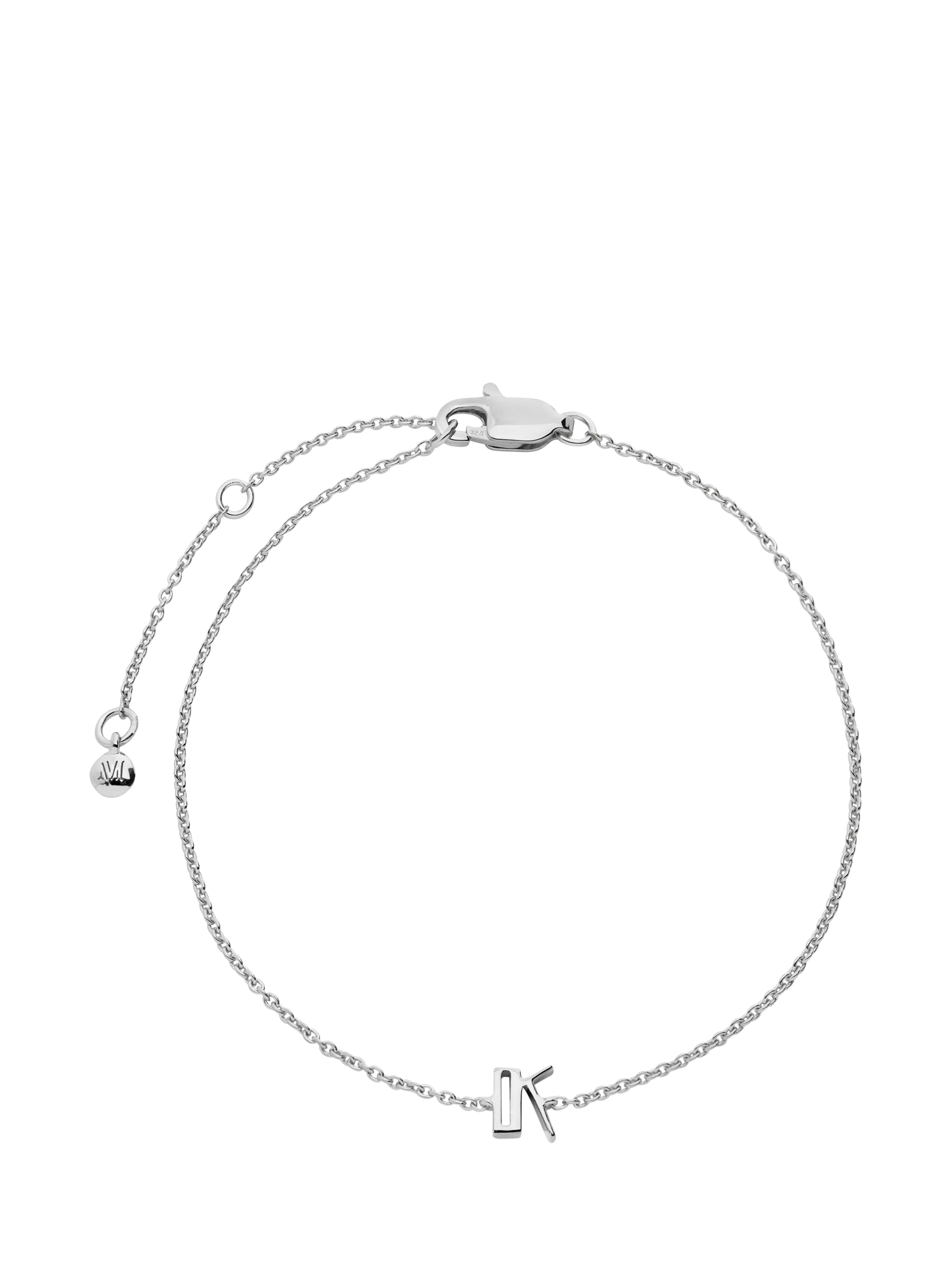 Monica Vinader Art Deco Initial Chain Bracelet Silver