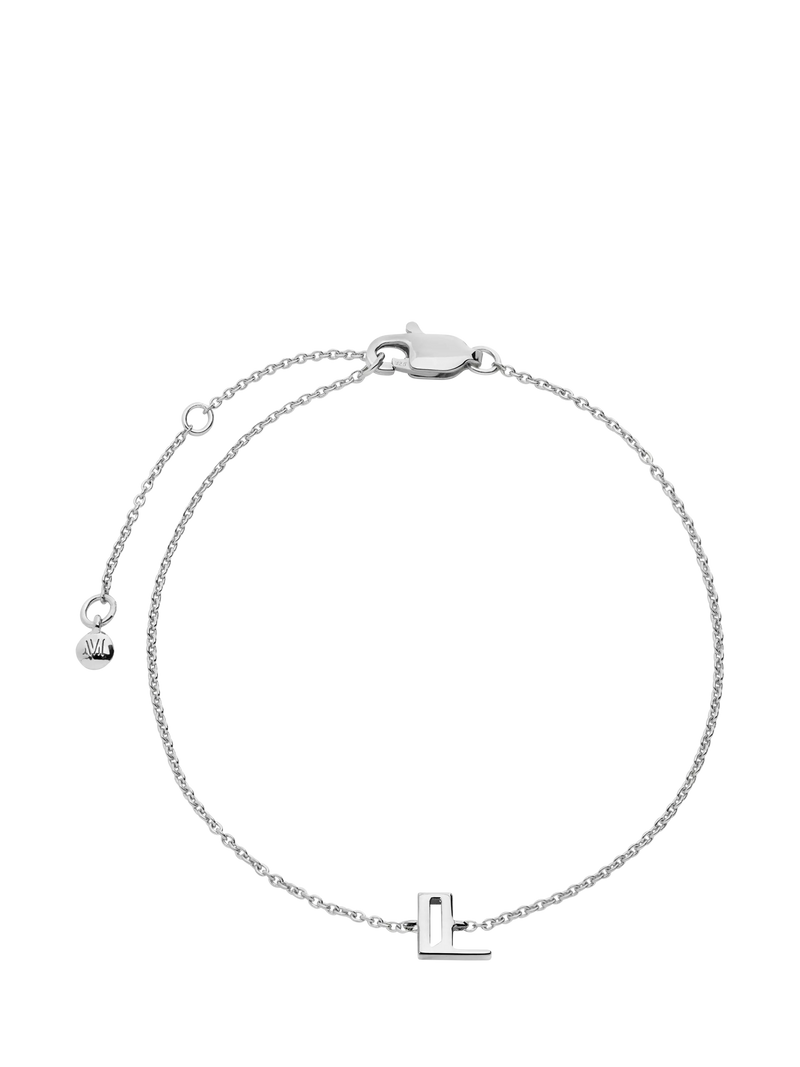 Monica Vinader Art Deco Initial Chain Bracelet Silver