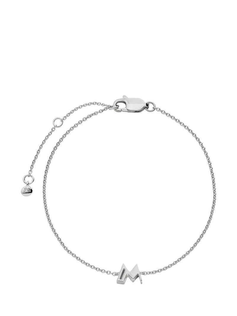 Monica Vinader Art Deco Initial Chain Bracelet Silver