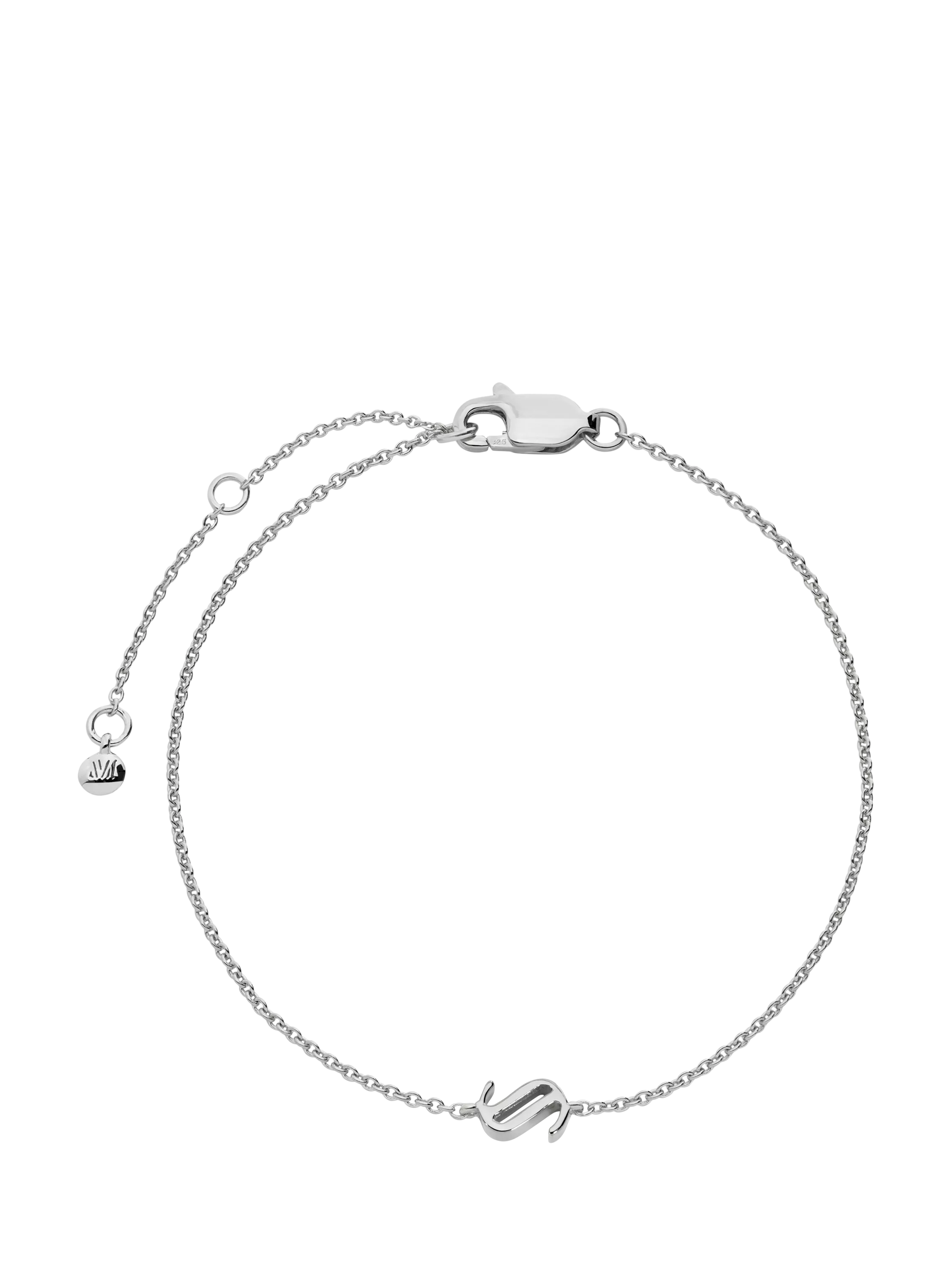 Monica Vinader Art Deco Initial Chain Bracelet Silver
