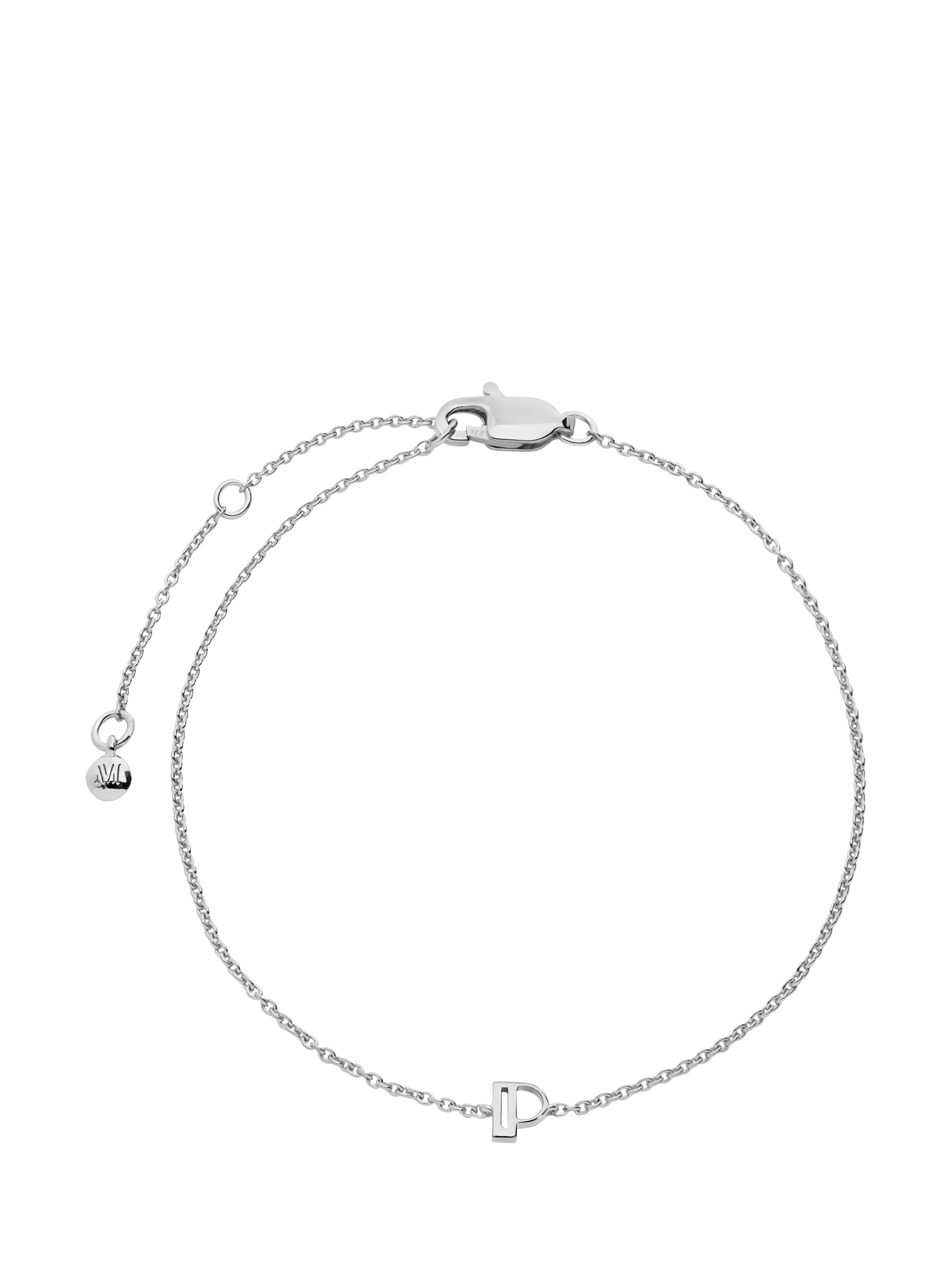 Monica Vinader Art Deco Initial Chain Bracelet Silver