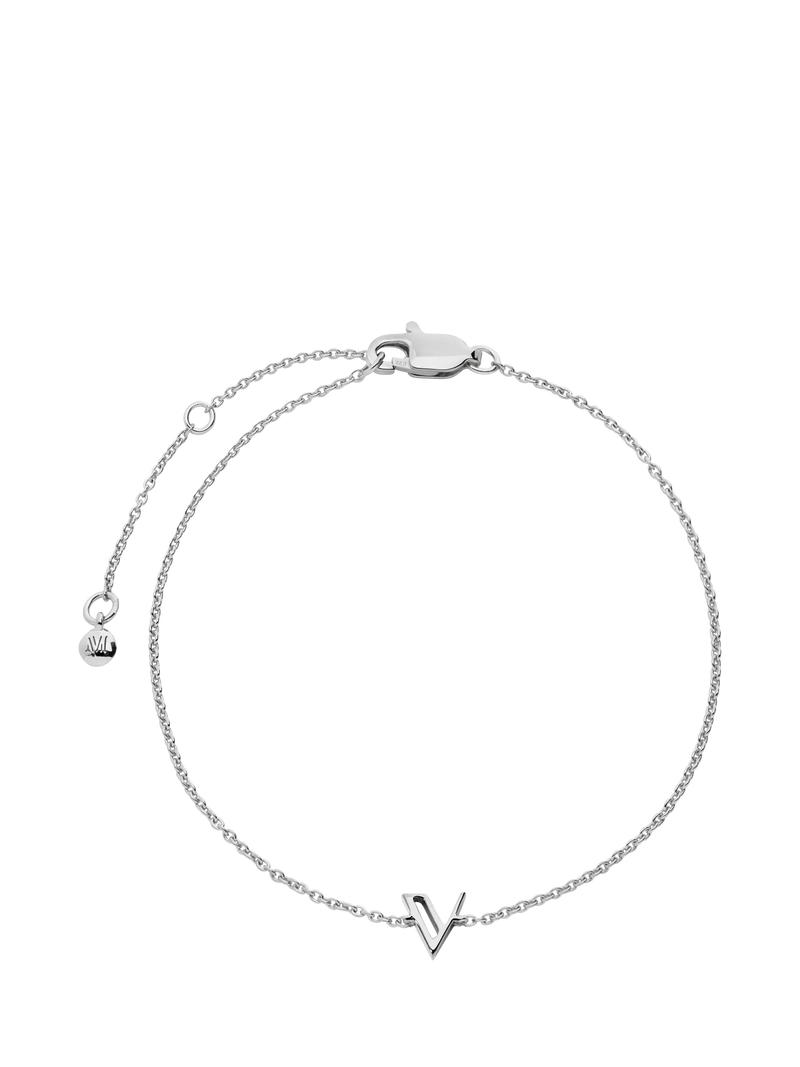 Monica Vinader Art Deco Initial Chain Bracelet Silver