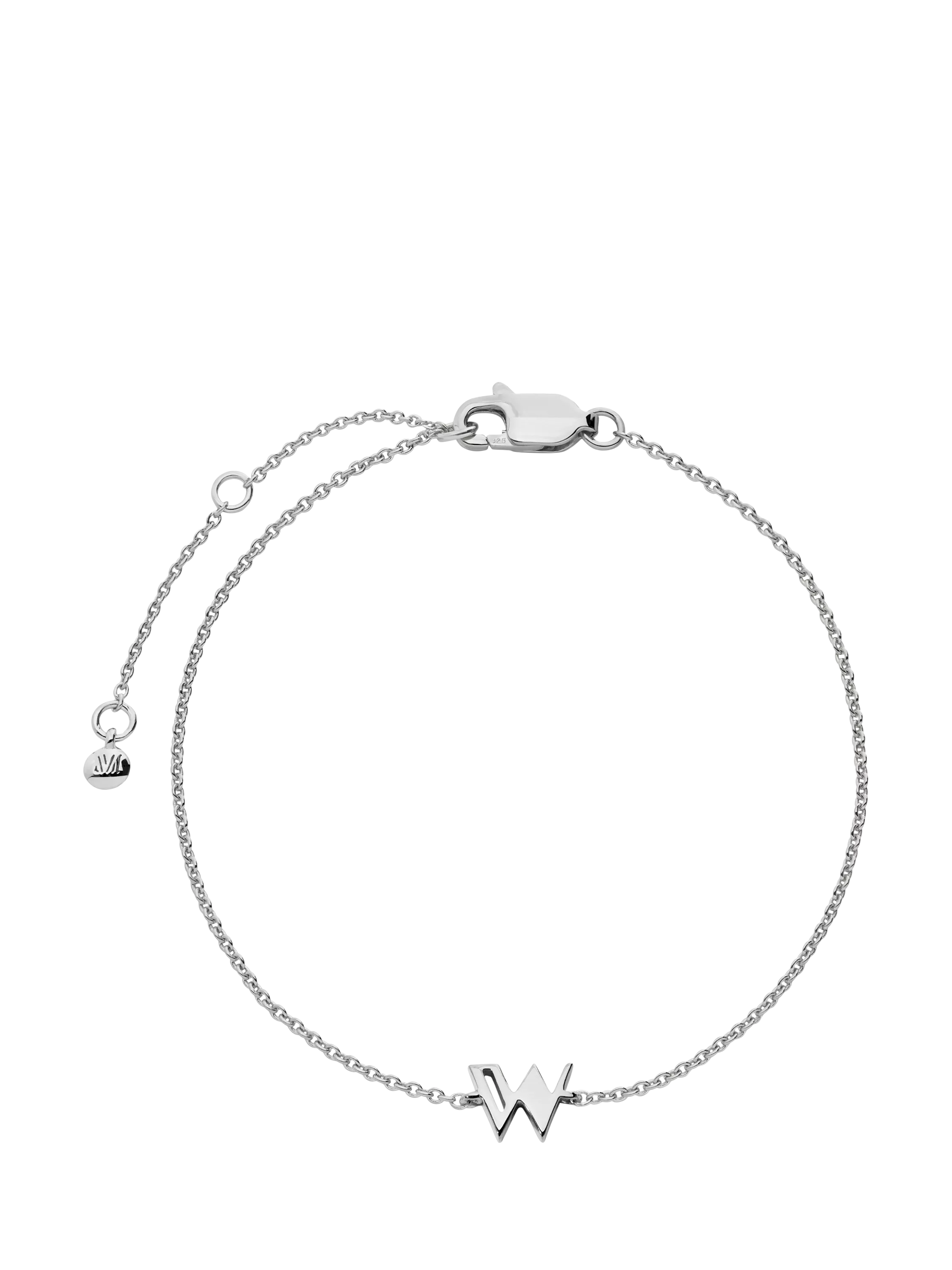 Monica Vinader Art Deco Initial Chain Bracelet Silver