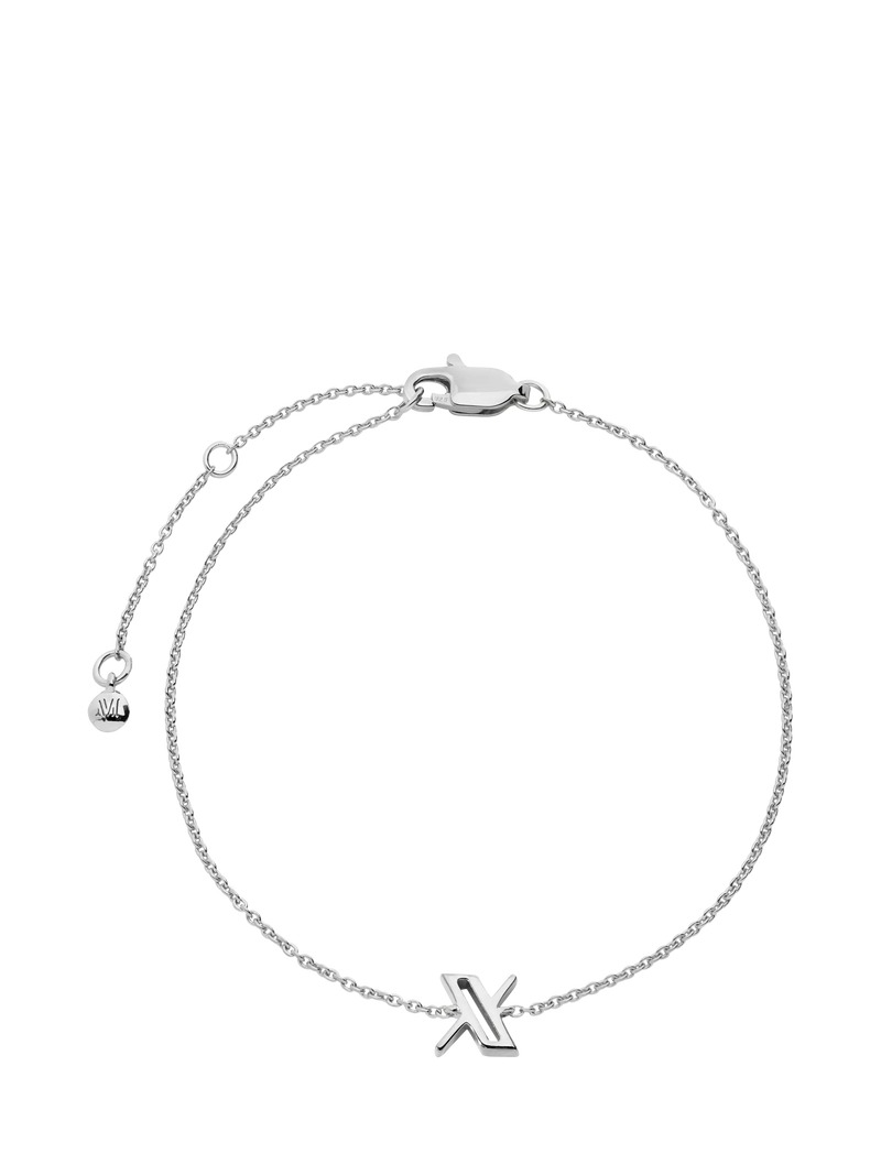 Monica Vinader Art Deco Initial Chain Bracelet Silver