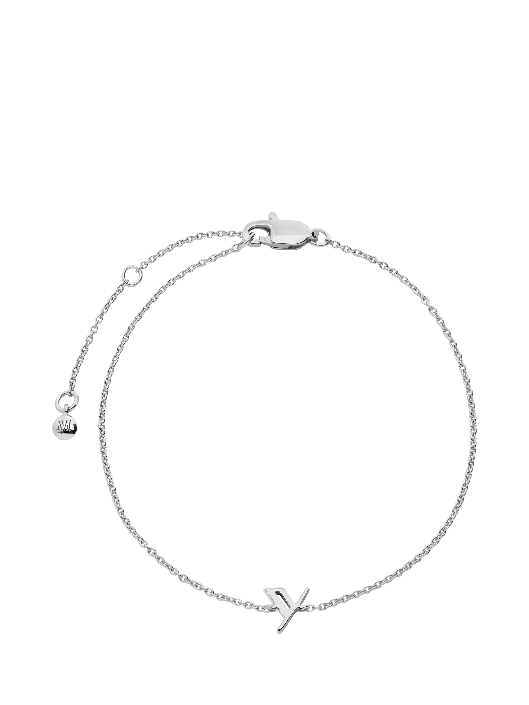 Monica Vinader Art Deco Initial Chain Bracelet Silver