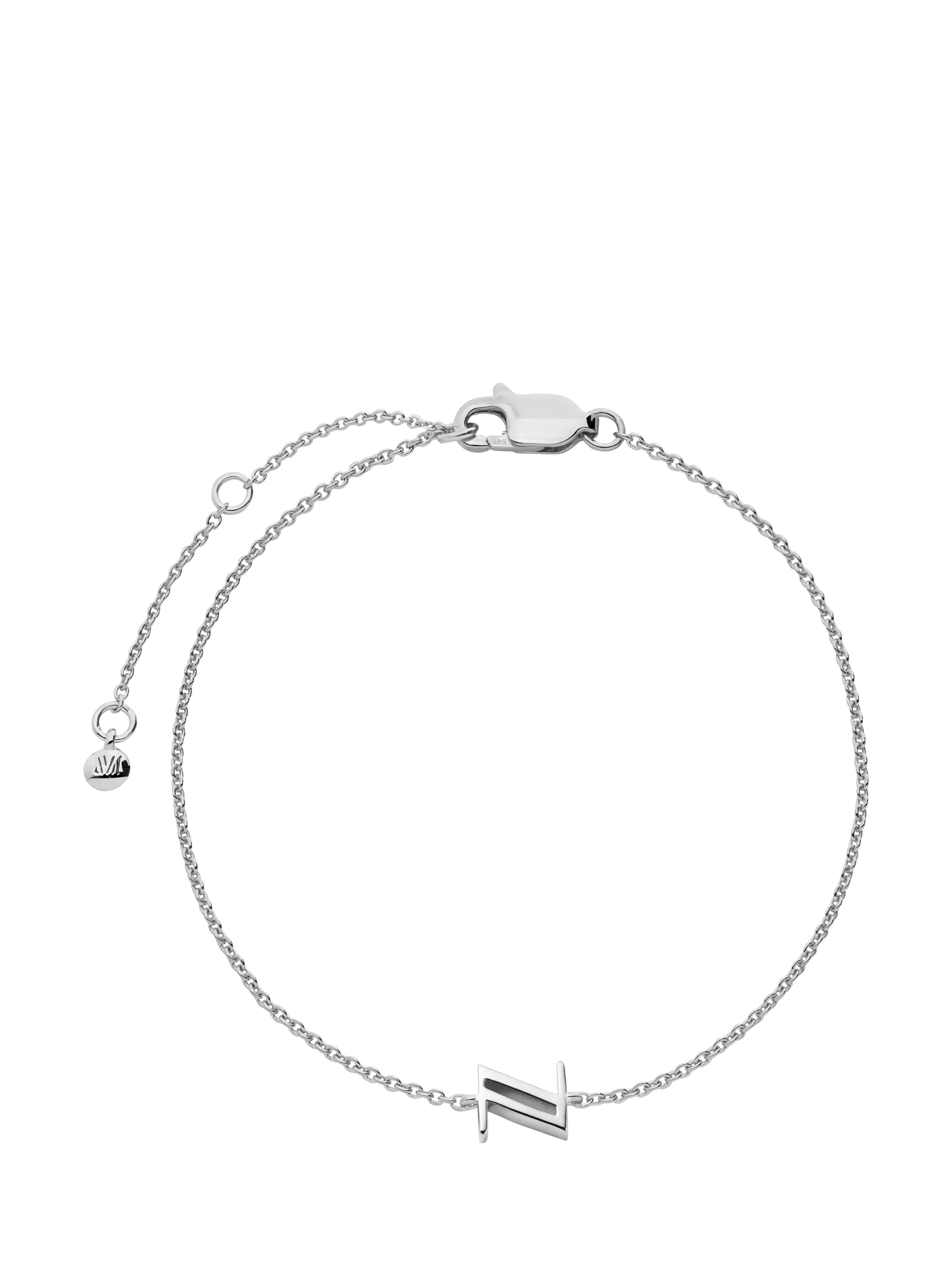 Monica Vinader initial Z silver chain bracelet, imported from the UK