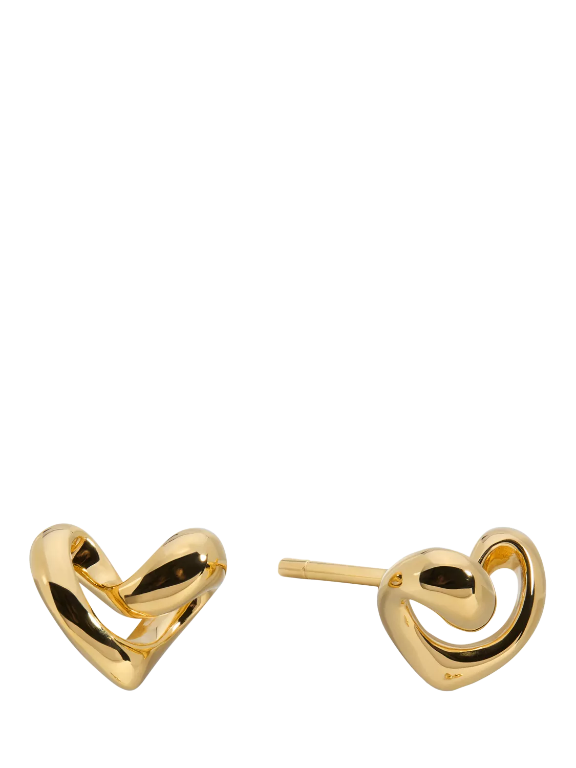 Monica Vinader gold infinity heart stud earrings, UK version