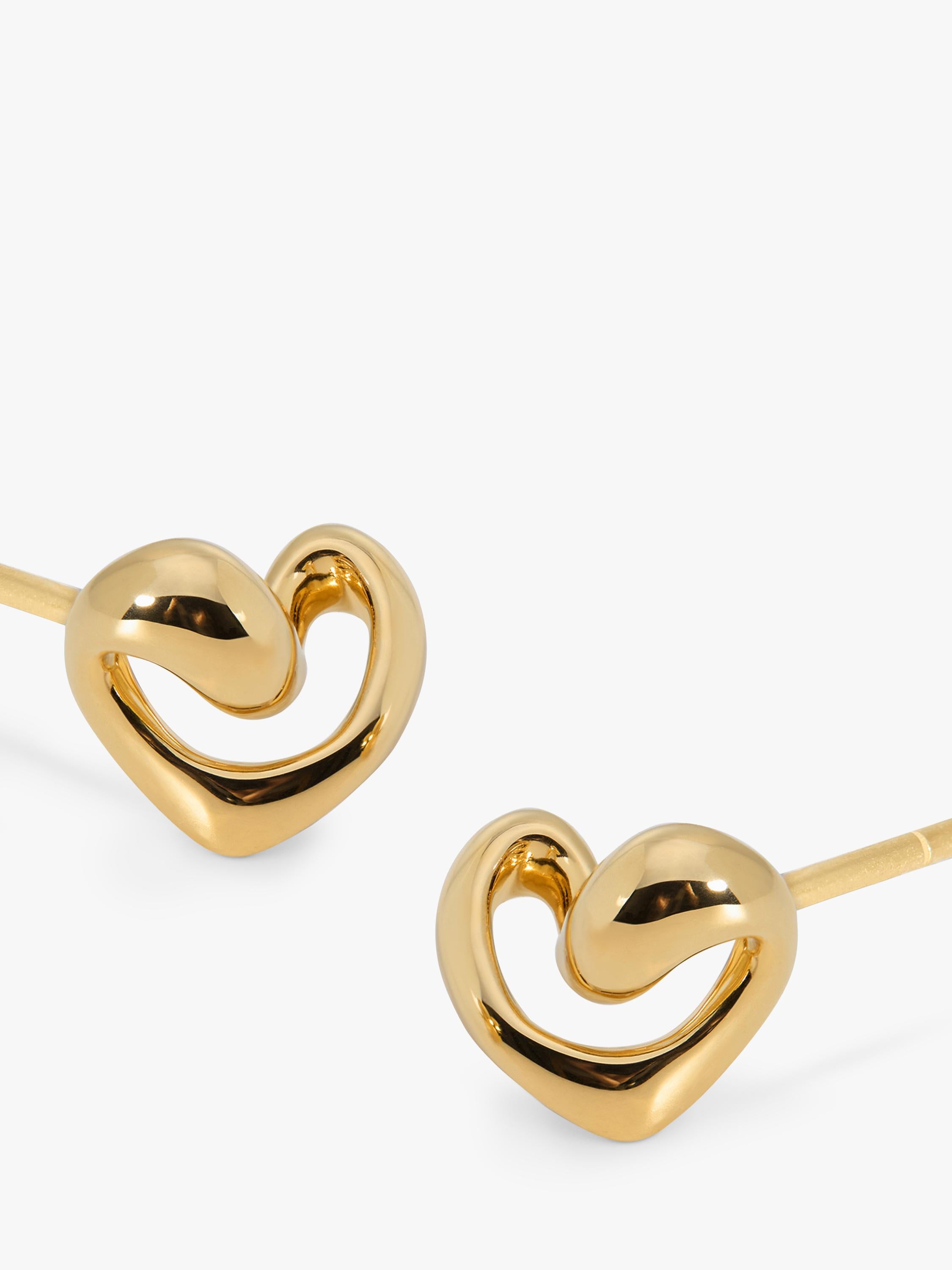 Monica Vinader gold infinity heart stud earrings, UK version