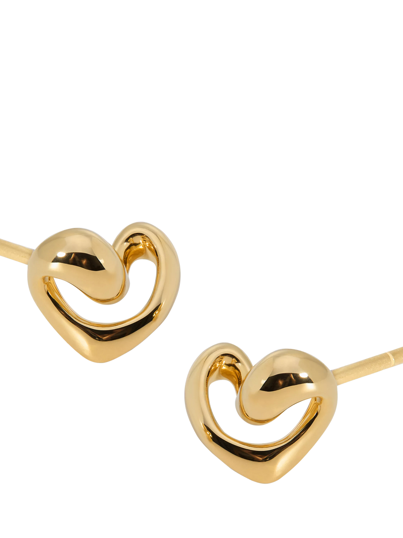Monica Vinader gold infinity heart stud earrings, UK version