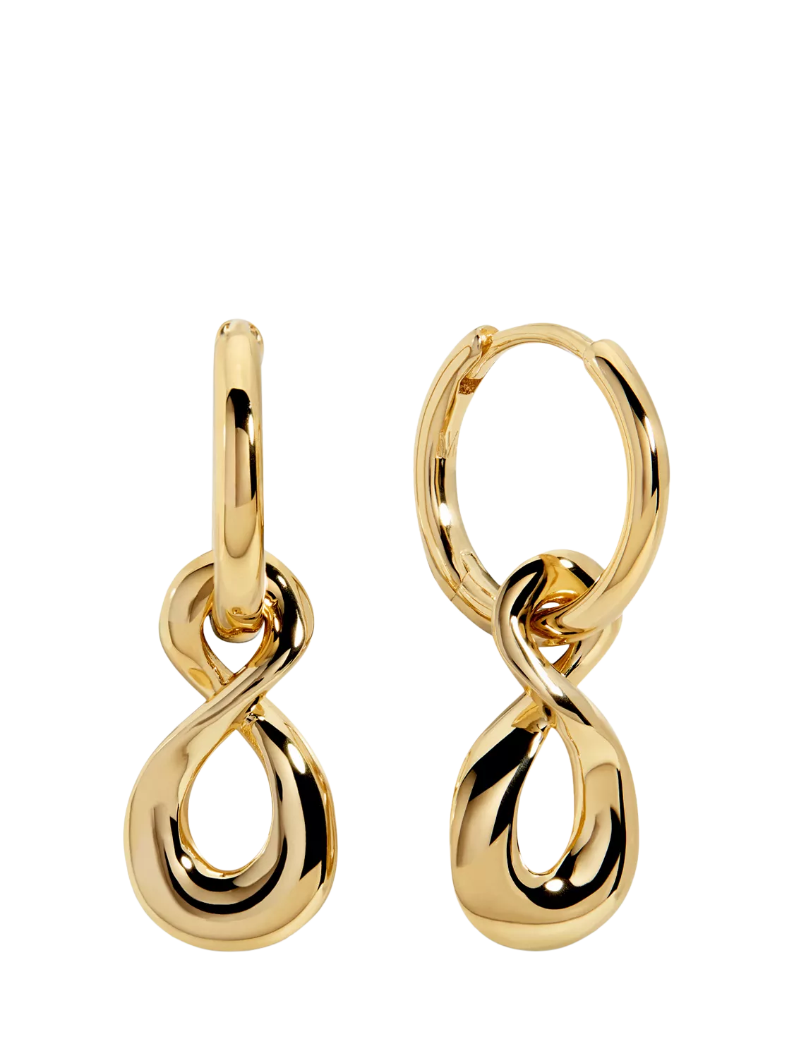 Monica Vinader gold vermeil huggie hoop earrings, UK version