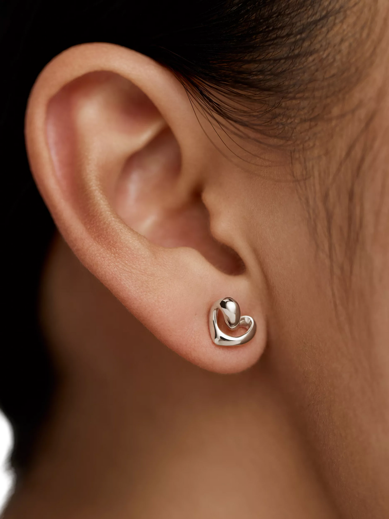 Monica Vinader Infinity Heart small stud earrings (British brand)