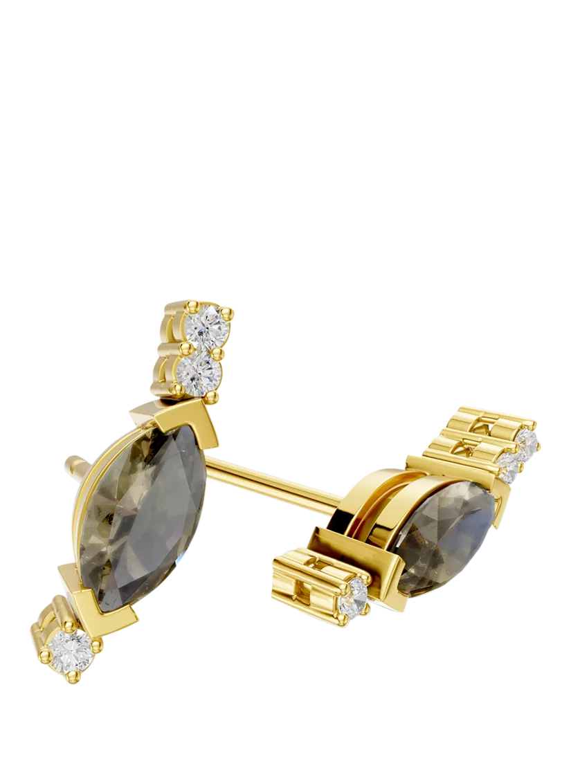 DPT Antwerp stud earrings quartz diamond, imported from the UK