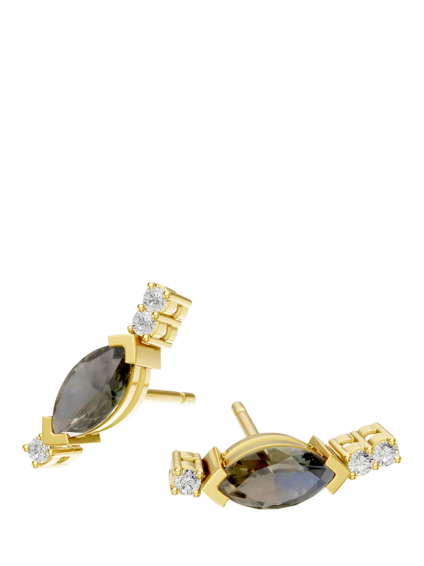 DPT Antwerp stud earrings quartz diamond, imported from the UK