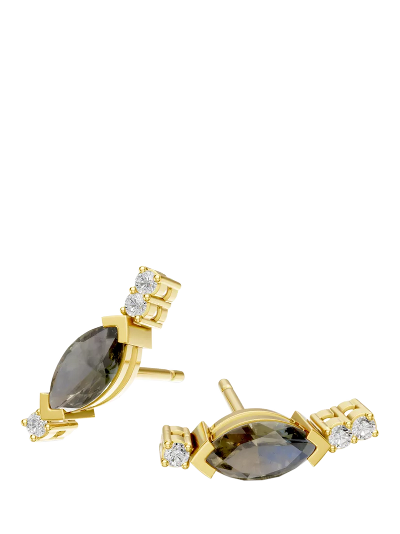 DPT Antwerp stud earrings quartz diamond, imported from the UK