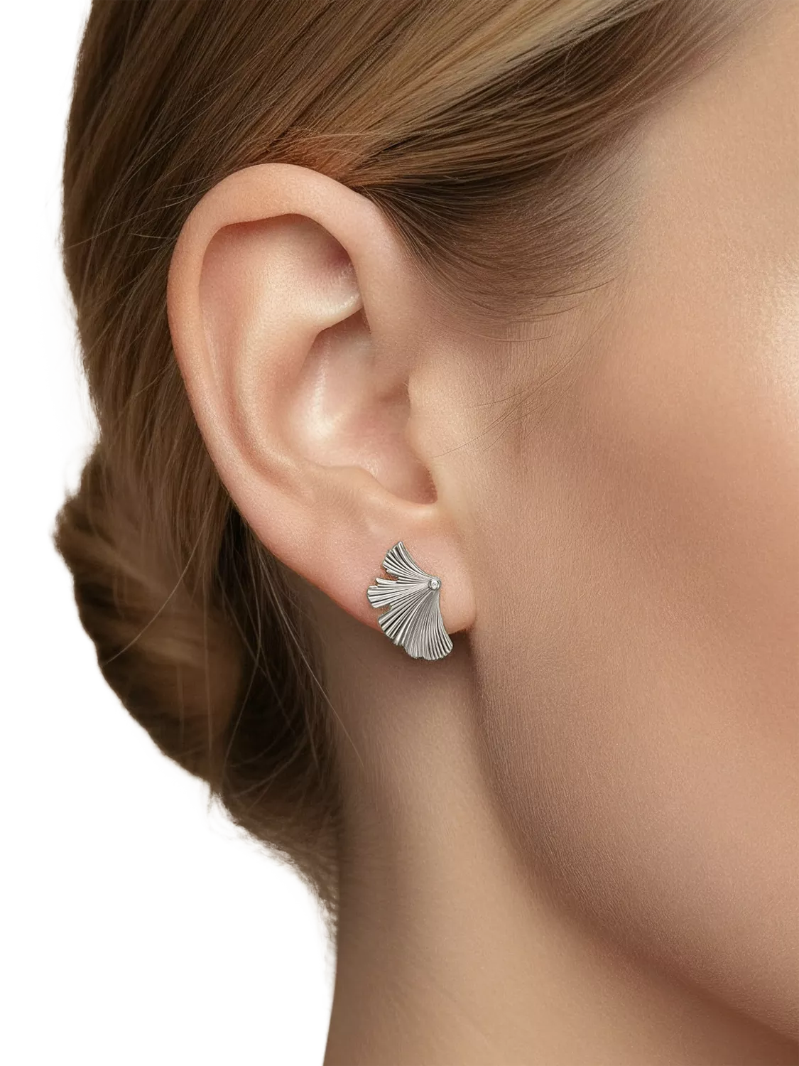 DPT Antwerp diamond fan stud earrings, imported from the UK