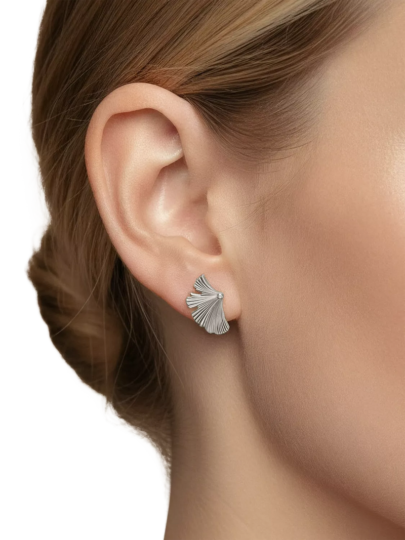 DPT Antwerp diamond fan stud earrings, imported from the UK