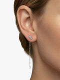 DPT Antwerp marquise diamond drop earrings sterling silver (British brand)