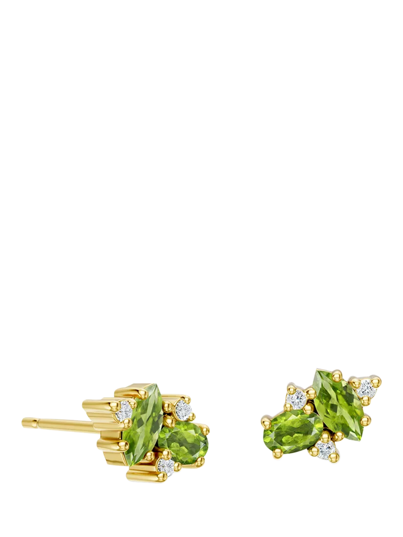DPT Antwerp peridot diamond stud earrings, imported from the UK