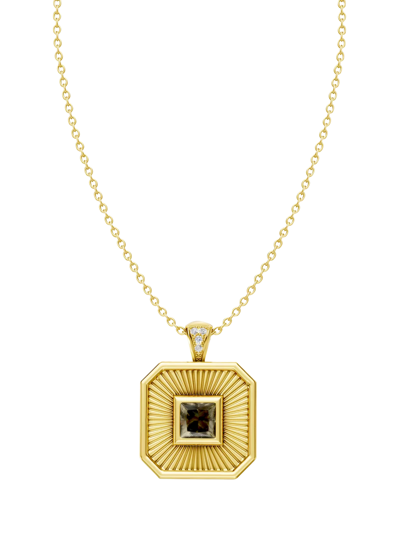 DPT Antwerp pendant necklace quartz diamond octagonal, UK version