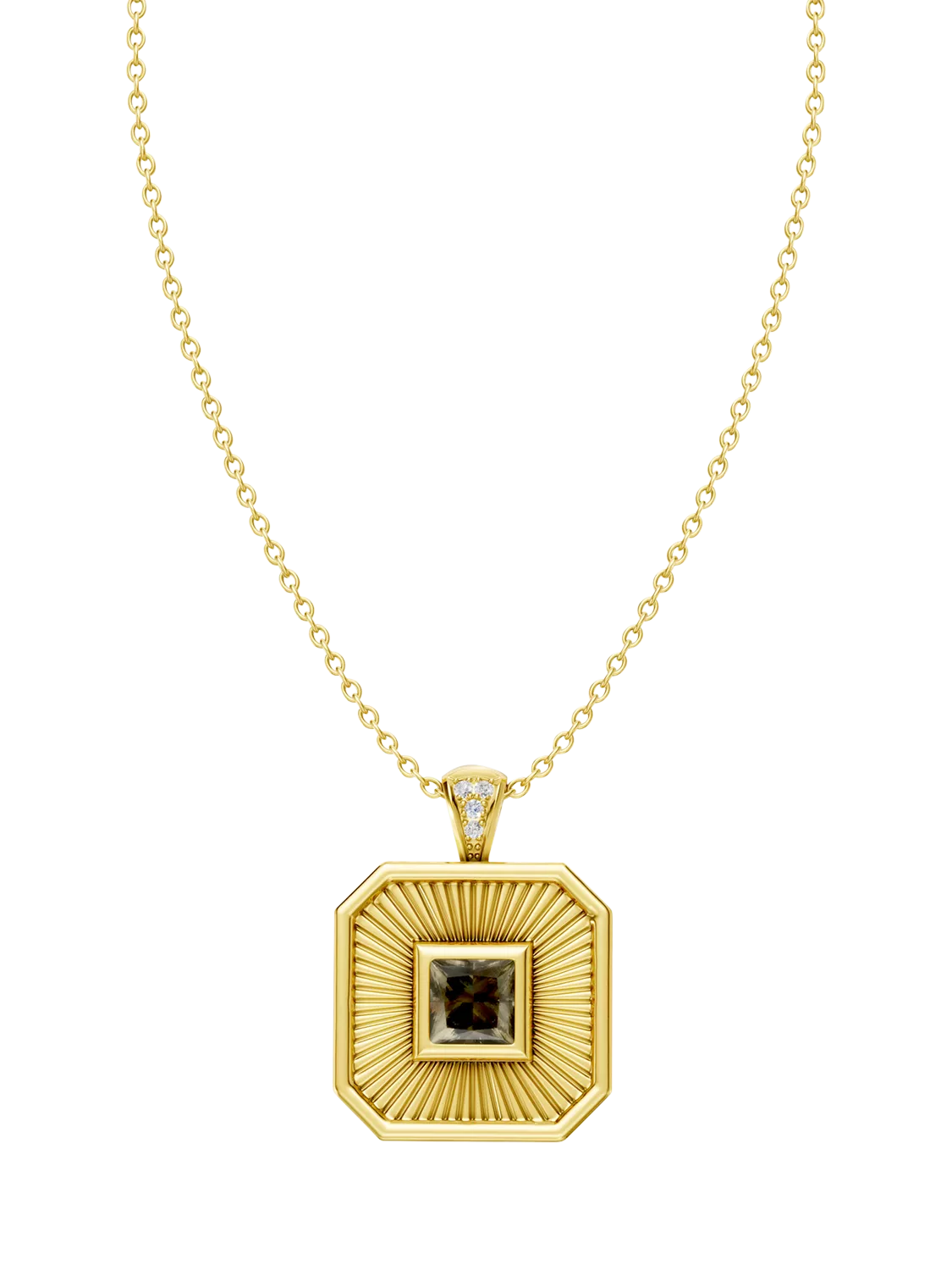 DPT Antwerp pendant necklace quartz diamond octagonal, UK version