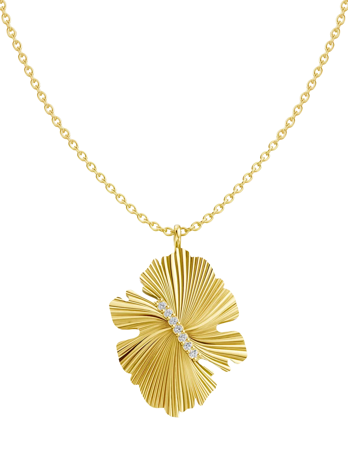 DPT Antwerp diamond fan pendant yellow gold plated, UK version