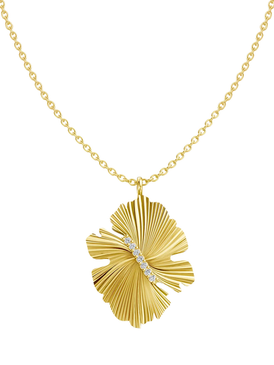 John Lewis DPT Antwerp Diamond Fan Pendant Necklace Yellow Gold Plated- Buy online at McGrocer