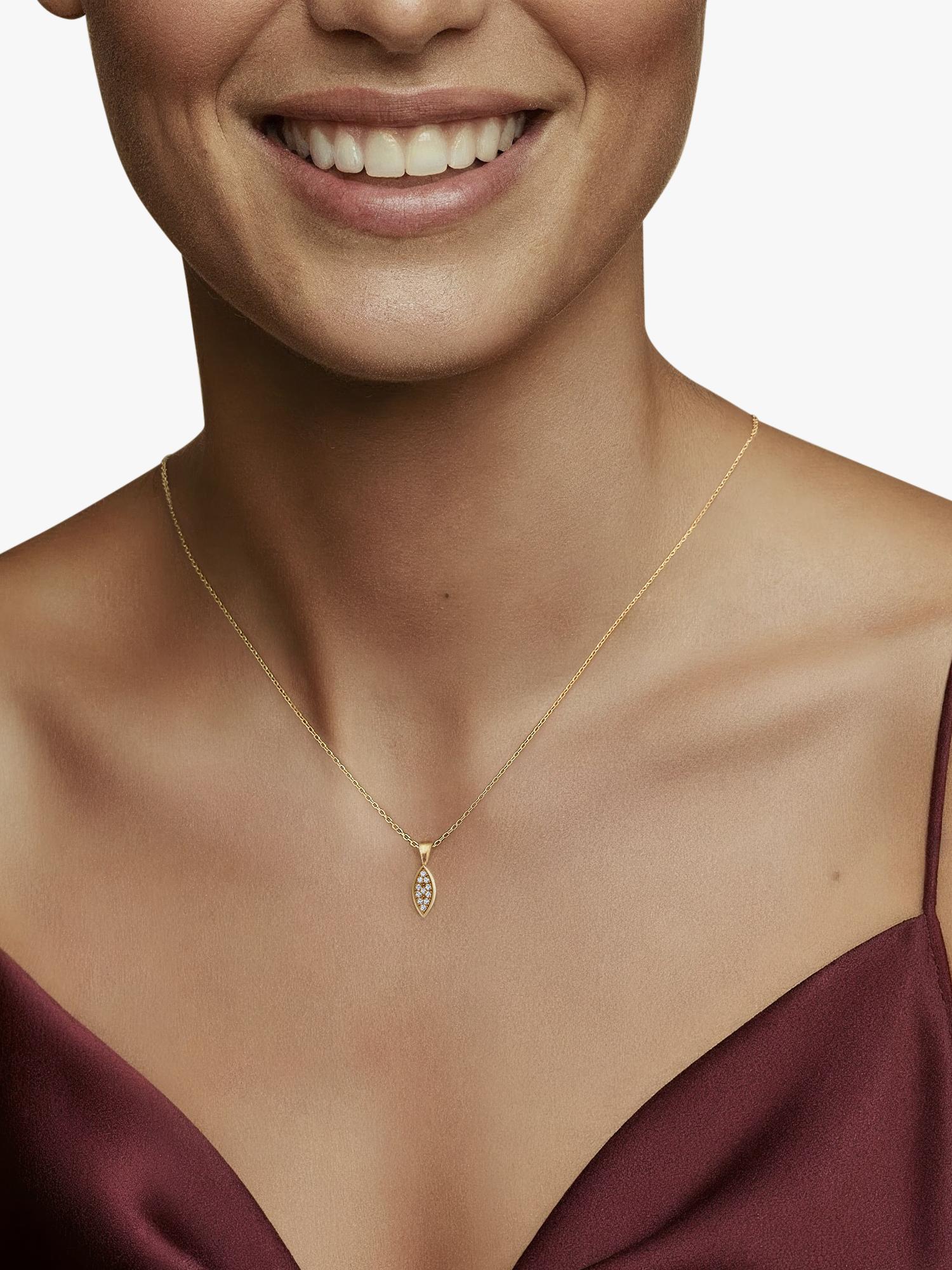 DPT Antwerp diamond marquise pendant necklace (British brand)