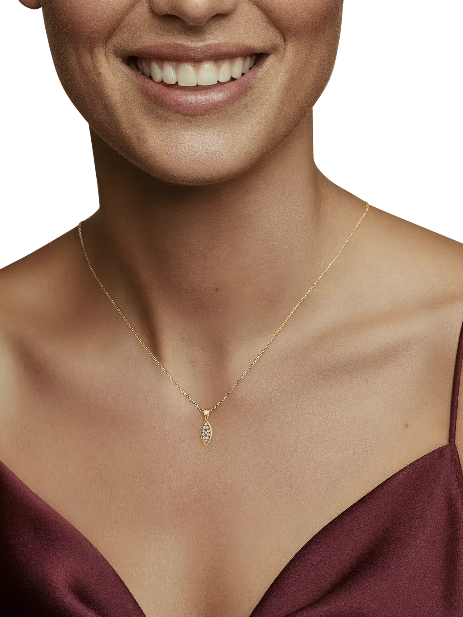 DPT Antwerp diamond marquise pendant necklace (British brand)