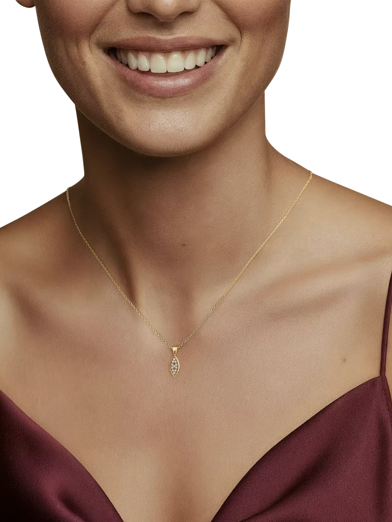 DPT Antwerp diamond marquise pendant necklace (British brand)
