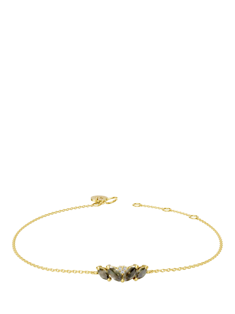 DPT Antwerp quartz and diamond chain bracelet yellow gold plated, imported from the UK