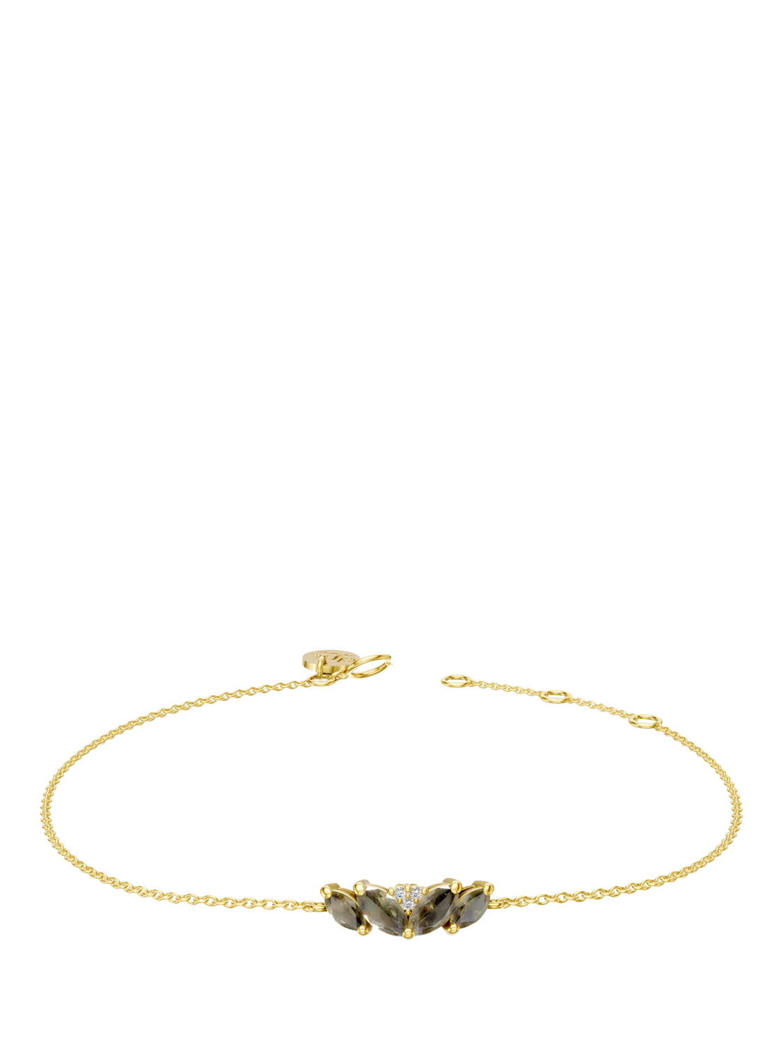 DPT Antwerp quartz and diamond chain bracelet yellow gold plated, imported from the UK
