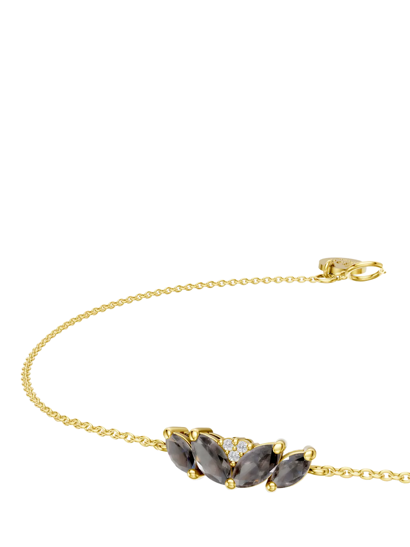 DPT Antwerp quartz and diamond chain bracelet yellow gold plated, imported from the UK