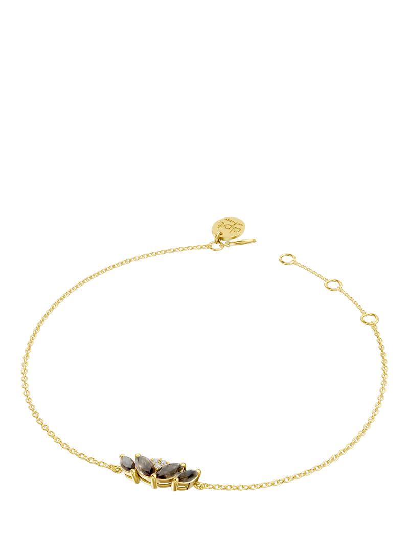 DPT Antwerp quartz and diamond chain bracelet yellow gold plated, imported from the UK