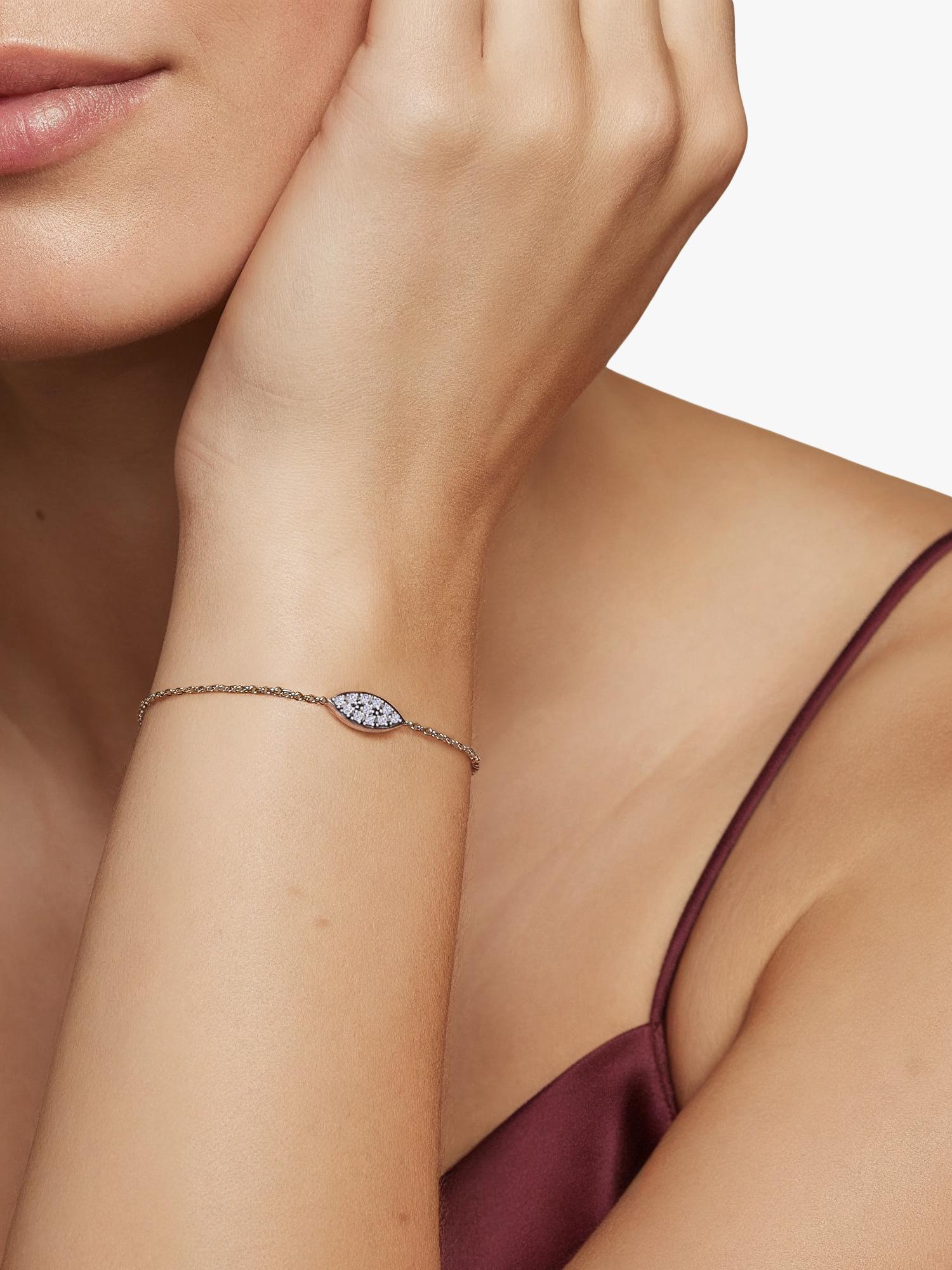 DPT Antwerp diamond marquise chain bracelet sterling silver - British product