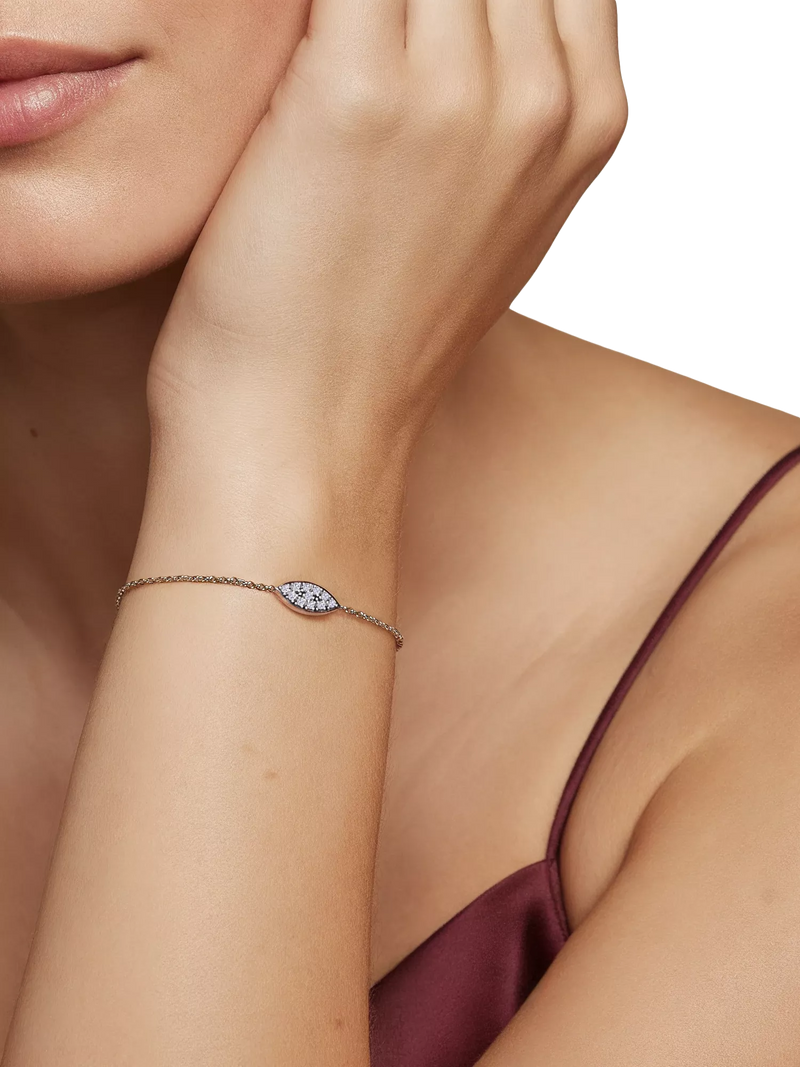 DPT Antwerp diamond marquise chain bracelet sterling silver - British product