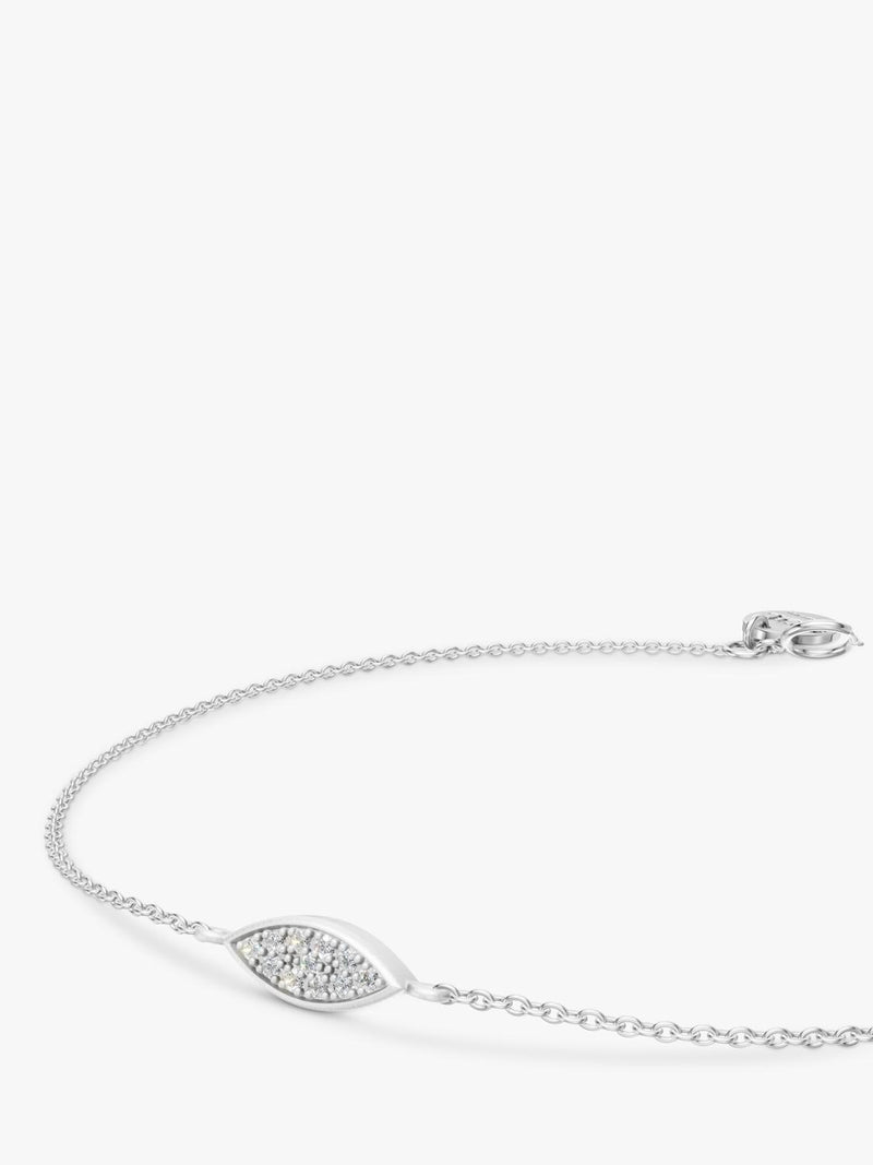 DPT Antwerp diamond marquise chain bracelet sterling silver - British product