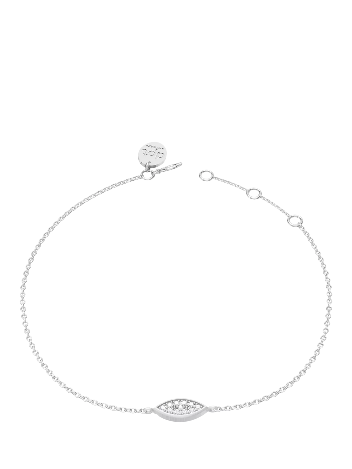 DPT Antwerp diamond marquise chain bracelet sterling silver - British product