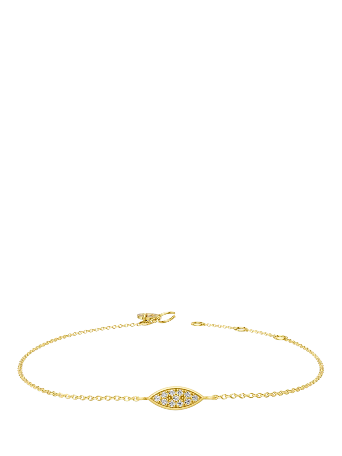 DPT Antwerp diamond marquise chain bracelet gold plated 11 diamonds (British brand)